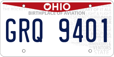 OH license plate GRQ9401