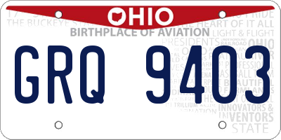 OH license plate GRQ9403