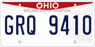 OH license plate GRQ9410