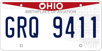 OH license plate GRQ9411