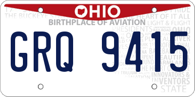 OH license plate GRQ9415
