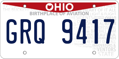 OH license plate GRQ9417