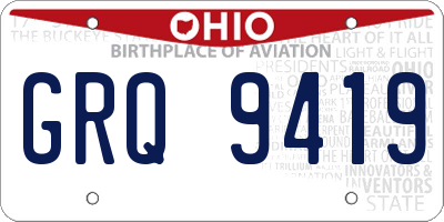 OH license plate GRQ9419