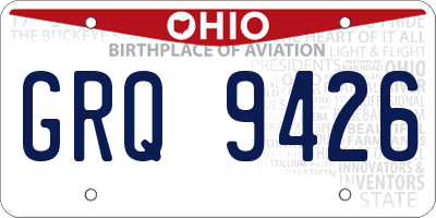 OH license plate GRQ9426
