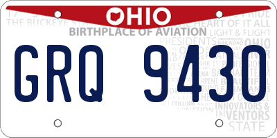 OH license plate GRQ9430
