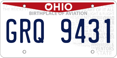 OH license plate GRQ9431