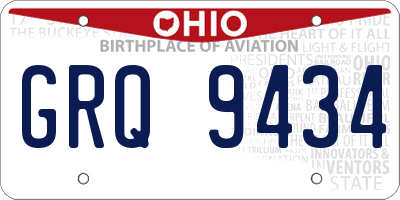 OH license plate GRQ9434