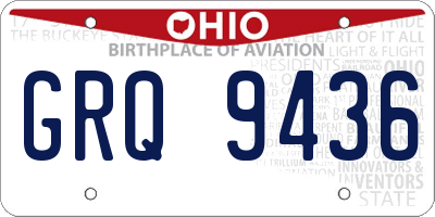 OH license plate GRQ9436