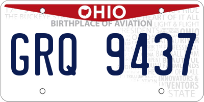 OH license plate GRQ9437
