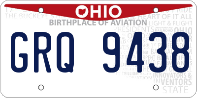 OH license plate GRQ9438
