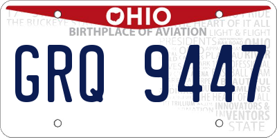 OH license plate GRQ9447