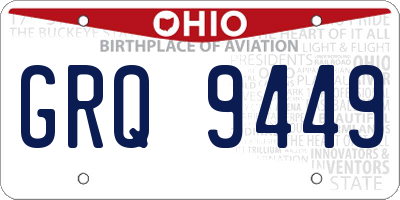 OH license plate GRQ9449