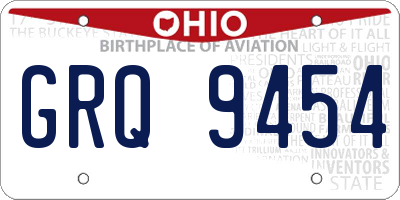 OH license plate GRQ9454