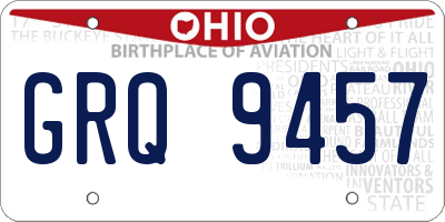 OH license plate GRQ9457