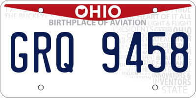 OH license plate GRQ9458