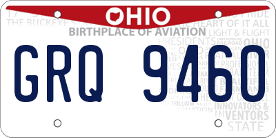 OH license plate GRQ9460