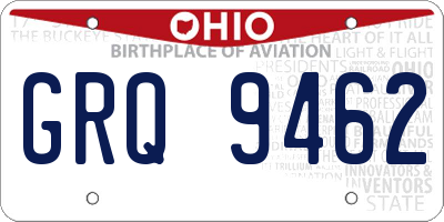 OH license plate GRQ9462