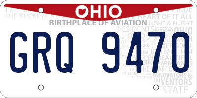 OH license plate GRQ9470
