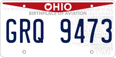 OH license plate GRQ9473
