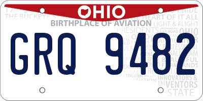 OH license plate GRQ9482