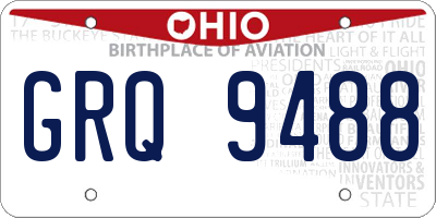 OH license plate GRQ9488