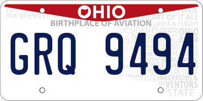 OH license plate GRQ9494