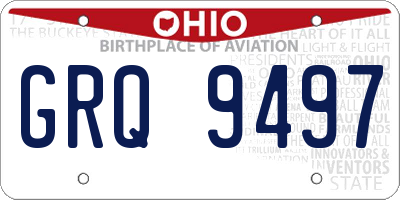 OH license plate GRQ9497