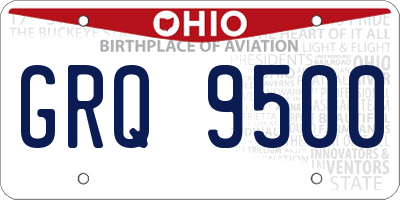 OH license plate GRQ9500