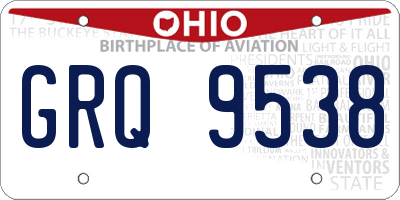 OH license plate GRQ9538