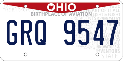 OH license plate GRQ9547
