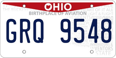 OH license plate GRQ9548