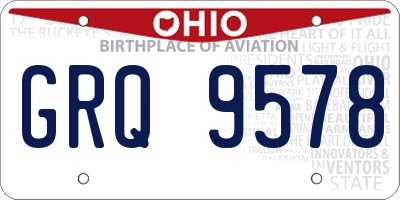 OH license plate GRQ9578