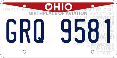 OH license plate GRQ9581