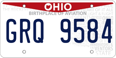 OH license plate GRQ9584