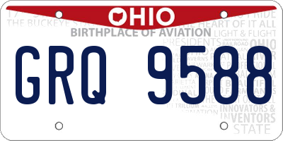 OH license plate GRQ9588