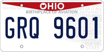 OH license plate GRQ9601