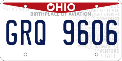 OH license plate GRQ9606