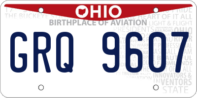 OH license plate GRQ9607