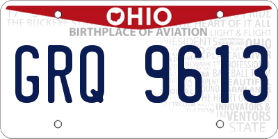 OH license plate GRQ9613