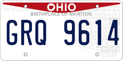 OH license plate GRQ9614