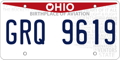 OH license plate GRQ9619