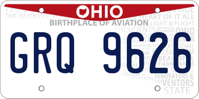 OH license plate GRQ9626