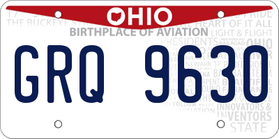 OH license plate GRQ9630