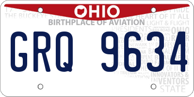 OH license plate GRQ9634