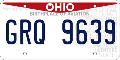 OH license plate GRQ9639