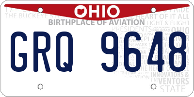 OH license plate GRQ9648