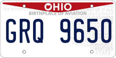 OH license plate GRQ9650