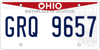 OH license plate GRQ9657