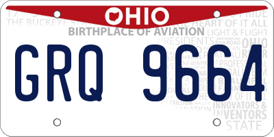 OH license plate GRQ9664