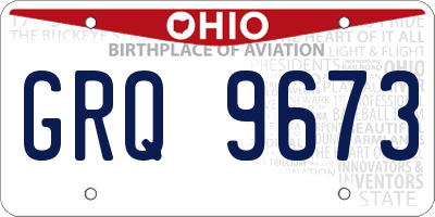 OH license plate GRQ9673